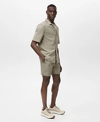 Mango Men's Pockets and Bowling Collar Shirt