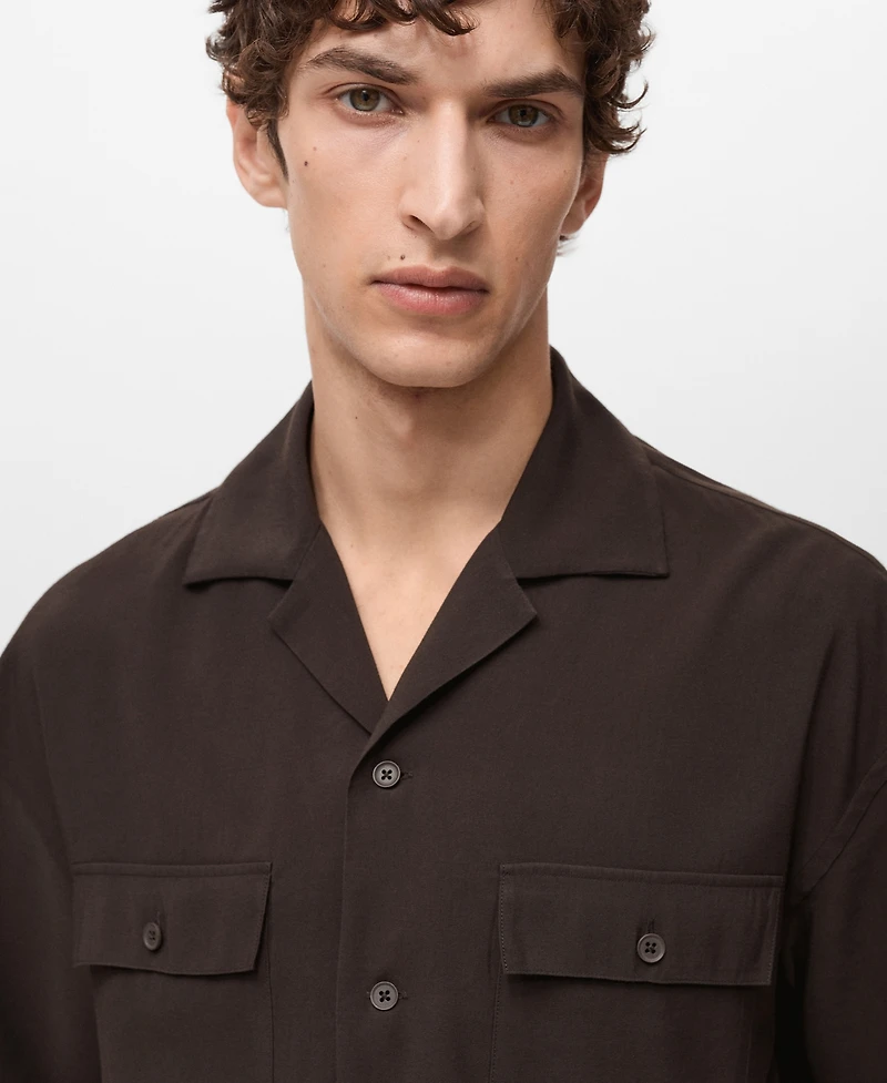 Mango Men's Pockets Viscose Shirt