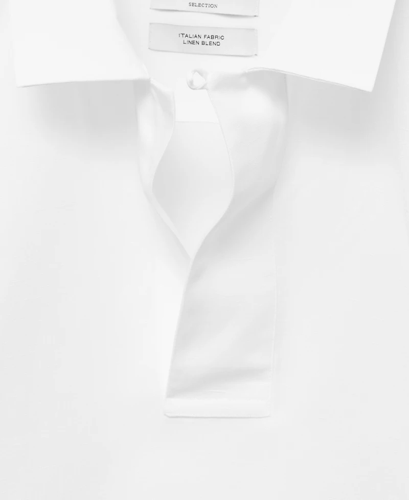 Mango Men's Lyocell Linen Regular-Fit Polo Shirt