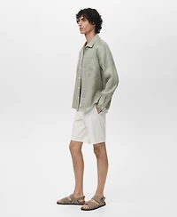 Mango Men's Linen Lightweight Overshirt