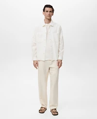 Mango Men's Pockets Linen Overshirt