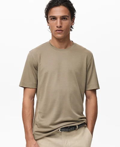 Mango Men's Short-Sleeved Lyocell T-Shirt