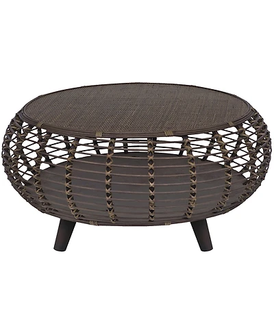 Gallerie Decor 35" Java Rattan Handwoven Coffee Table