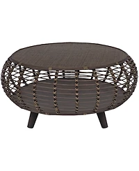 Gallerie Decor 35" Java Rattan Handwoven Coffee Table
