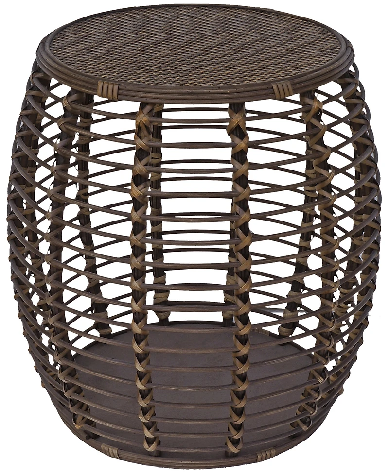 Gallerie Decor 20" Java Rattan Handwoven End Table