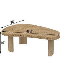 Gallerie Decor 48.5" Water Hyacinth Woven Top Coffee Table