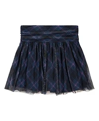Clavin Klein Big Girls Plaid Power Mesh Skirt