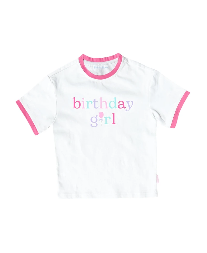 Bits & Bows Girls Birthday Girl Crewneck T-Shirt