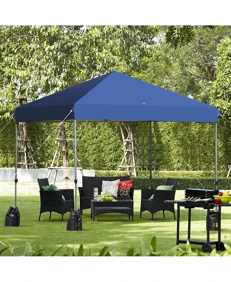 8 x 8 Feet Outdoor Pop-up Canopy Tent with Portable Roller Bag and Sand Bags