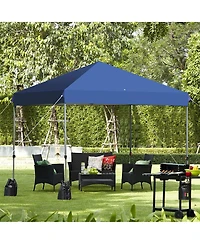 8 x 8 Feet Outdoor Pop-up Canopy Tent with Portable Roller Bag and Sand Bags