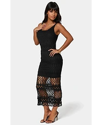 Bebe Women's Geo Crochet Tank Maxi