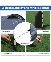 Mecale 10 X 10 Ft Pop up Canopy Tent with 1 Sidewall and Wheeled Bag