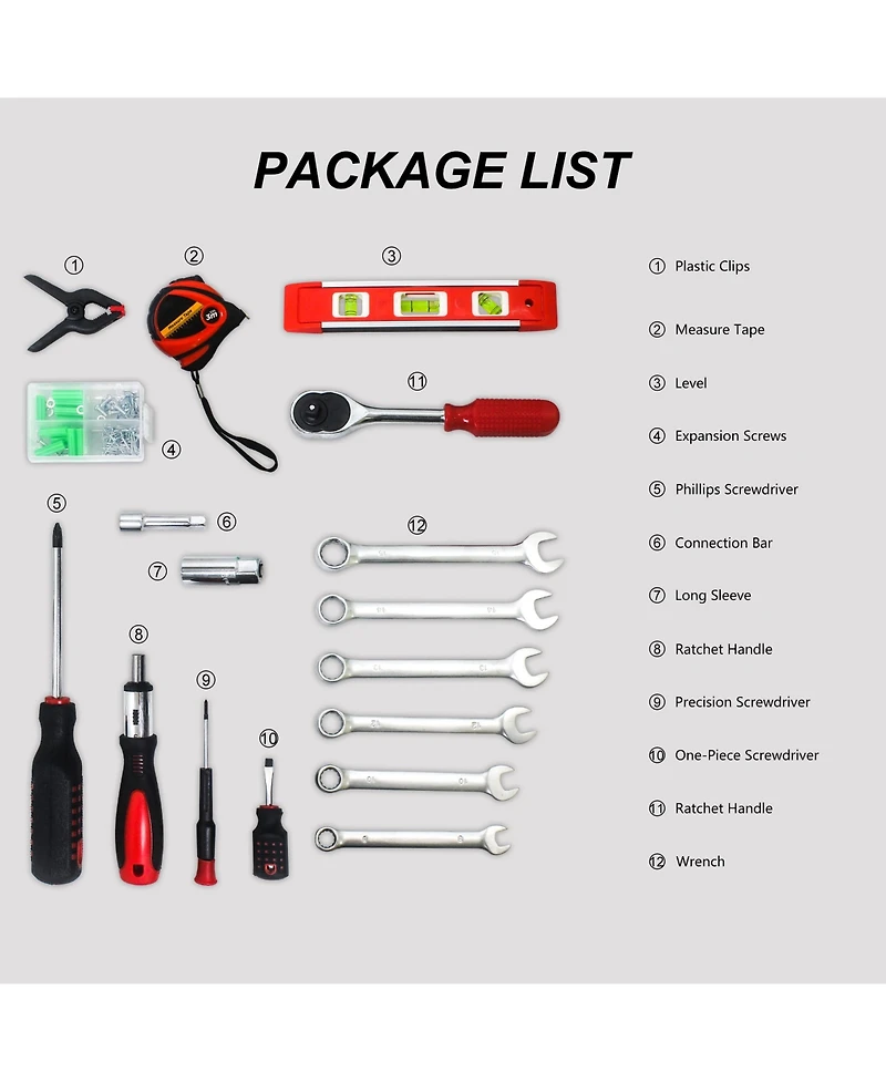 Gouun 239-Piece Portable Tool Box Set with Lock for Home, Garage, and Workplace Use