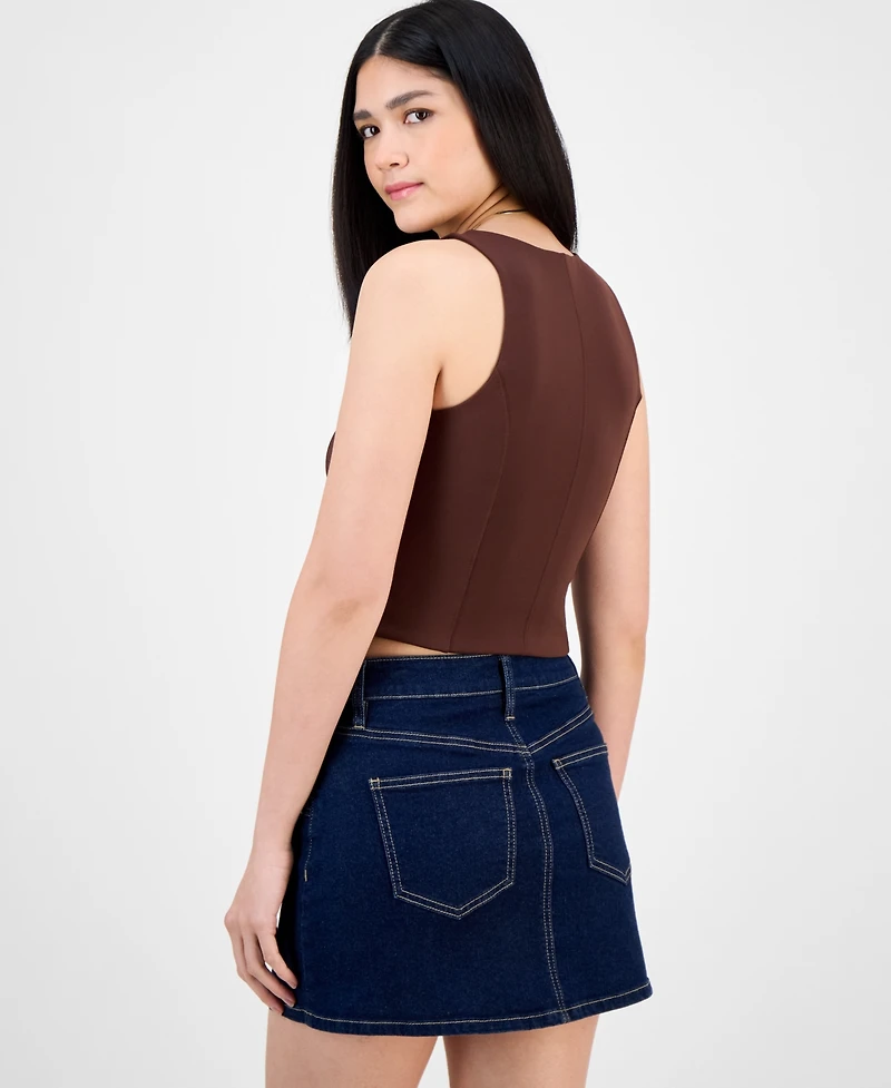 Bar Iii Women's Soft-Seam Corset Tank Top, Exclusively at Macy's