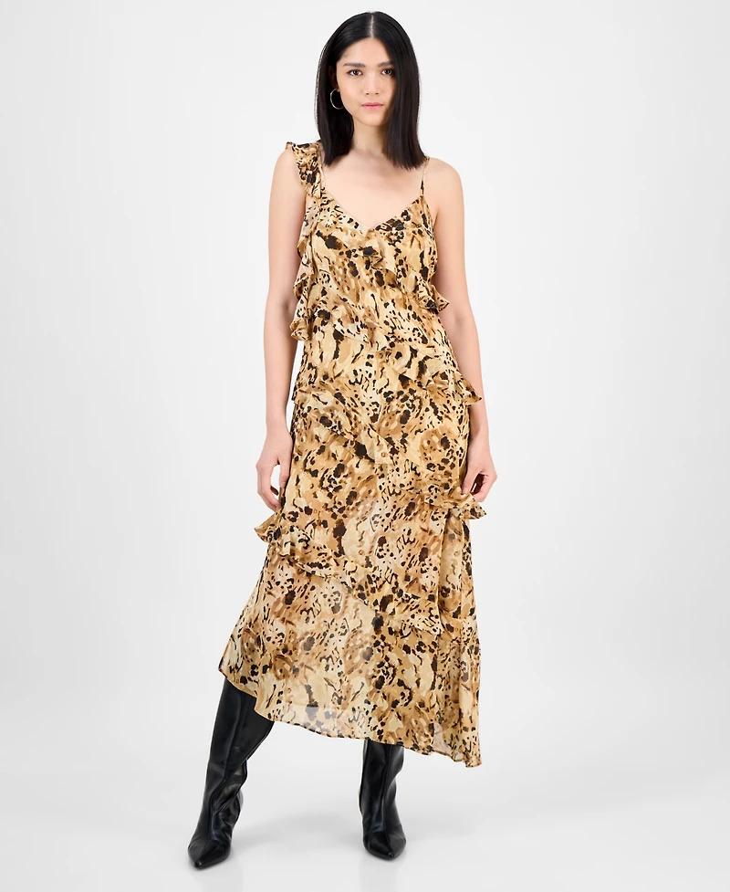 Bar Iii Women's Sleeveless Leopard-Print Dress, Exclusively at Macy's