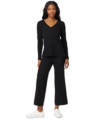 Melissa Paige Women's Ribbed-Knit V-Neck Tunic & Pant Sweater Set