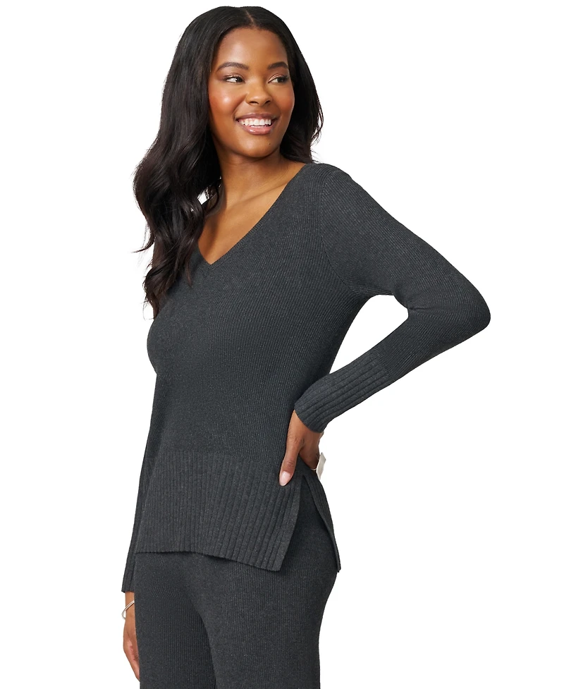 Melissa Paige Women's Ribbed-Knit V-Neck Tunic & Pant Sweater Set