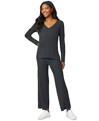 Melissa Paige Women's Ribbed-Knit V-Neck Tunic & Pant Sweater Set