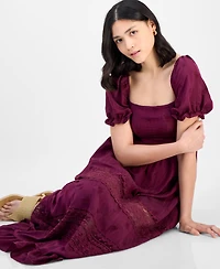 And Now This Women's Square-Neck Embroidered Maxi Dress, Macy's Exclusive
