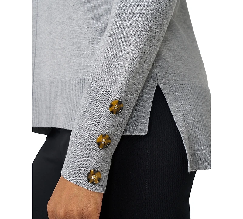 Melissa Paige Women's Button-Cuff Lightweight Tunic Sweater