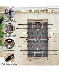 54 Inches Full Size Foosball Table with Legs 2 Balls and 2 Foldable Cup Holders for Kids Teens Adults