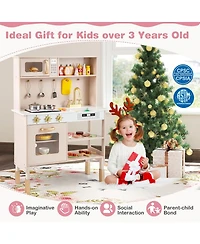 Play Kitchen Height Adjustable with Microwave and Lights and Sounds