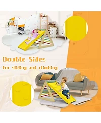 3 Piece Toddler Triangle Set Montessori with 2 Climbing Triangles and 1 Ramp