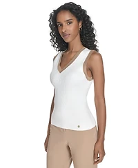Tommy Hilfiger Women's Sleeveless Tipped Sweater