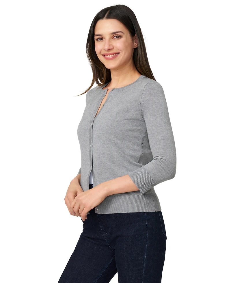 Melissa Paige Women's Crewneck Button-Front Cardigan