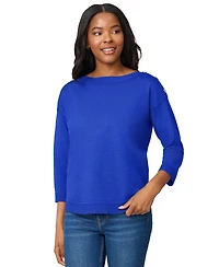 Melissa Paige Women's Boat-Neck Button-Shoulder Sweater