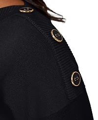 Melissa Paige Women's Boat-Neck Button-Shoulder Sweater