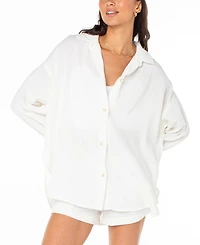 Roxy Juniors' Morning Time Cotton Gauze Shirt