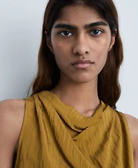 Mango Women's Textured Bow Top