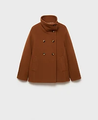 Mango Women's Double-Breasted Wool Coat