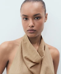 Mango Women's Draped Neck Lyocell Top