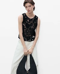 Mango Women's Crochet Knitted Top