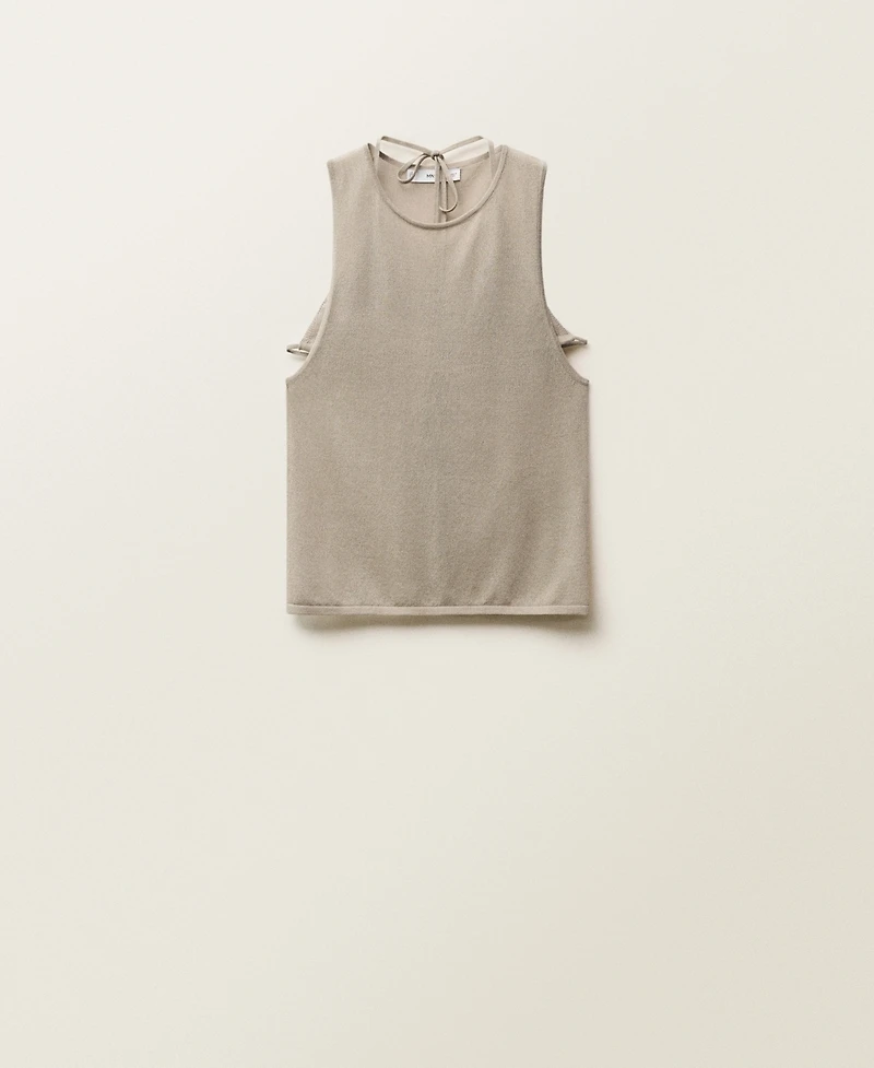 Mango Women's Contrasting Knit Top