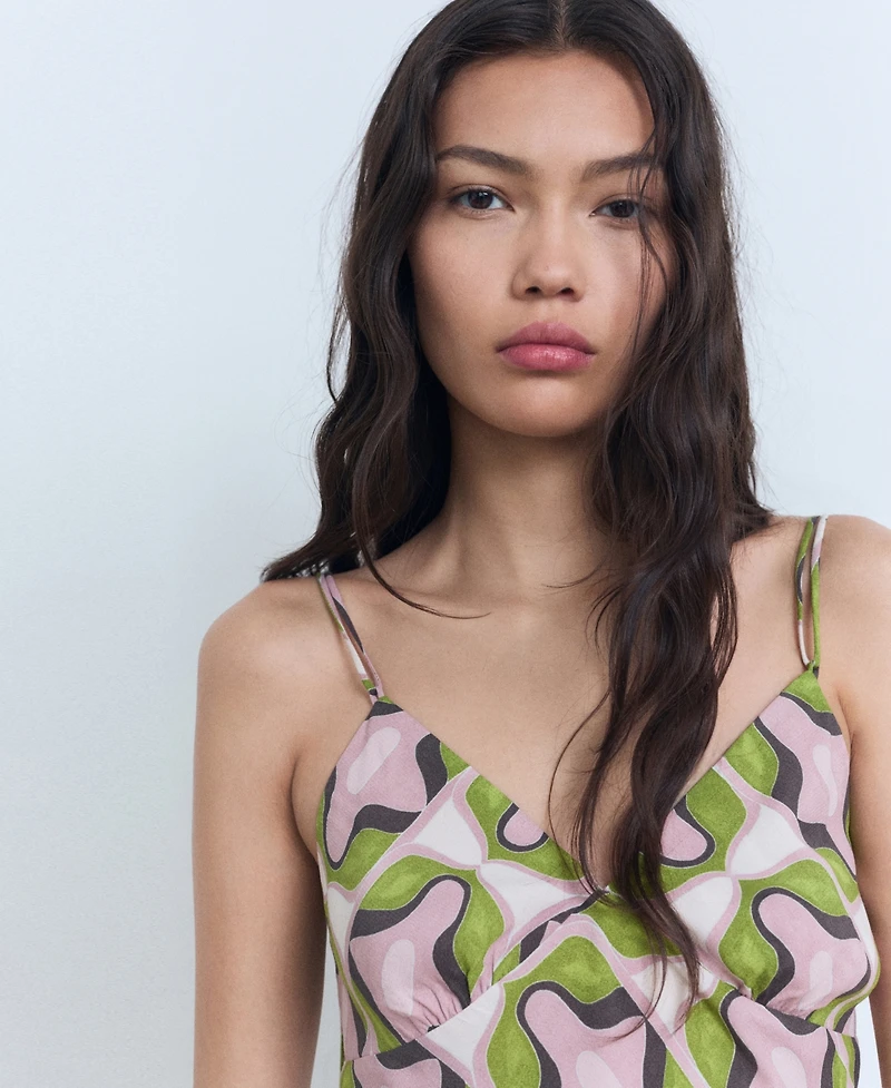 Mango Women's Abstract Printed Midi Dress