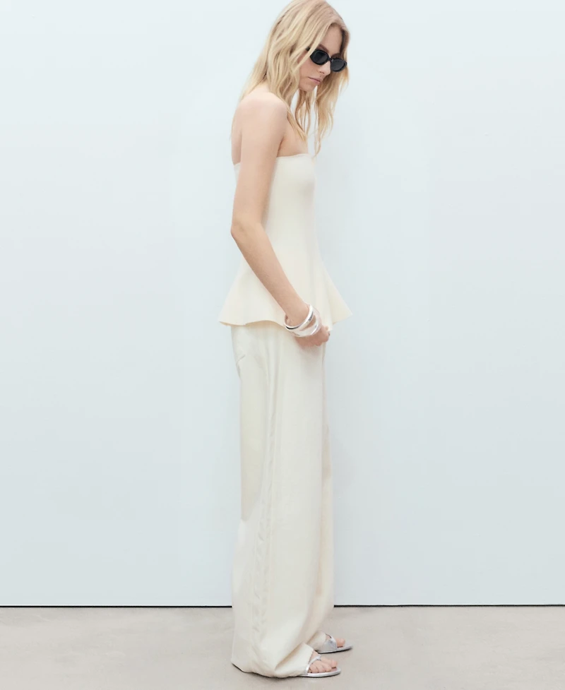 Mango Women's Strapless Knitted Top