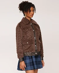 Avec Les Filles Women's Faux-Fur Bomber Jacket