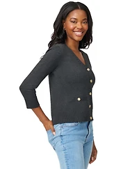 Melissa Paige Women's V-Neck 3/4-Sleeve Cardigan