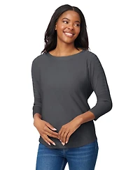 Melissa Paige Women's Boatneck Button-Back Dolman-Sleeve Sweater