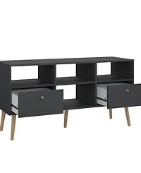 Tvilum 23.94" Wood 2 Drawer and 4 Shelf Tv Stand
