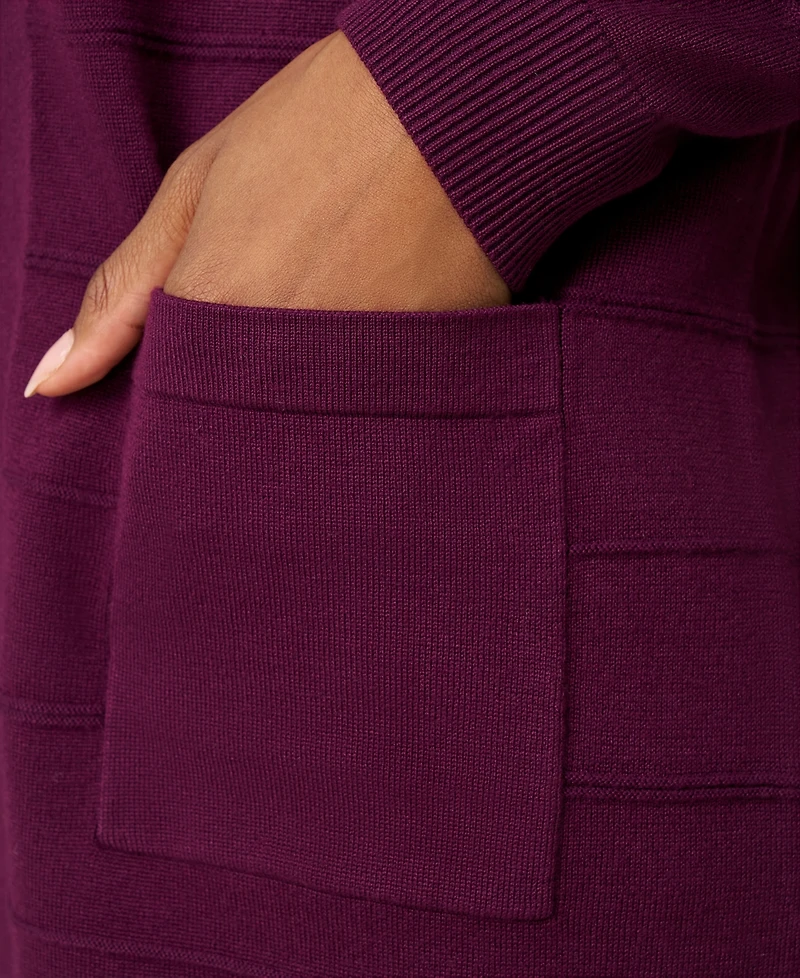 Melissa Paige Women's Ribbed Open-Front Long Cardigan