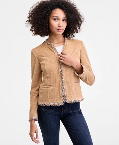 Liverpool Los Angeles Women's Collarless Fray Edge Jacket
