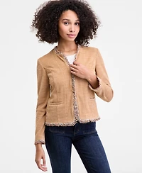 Liverpool Los Angeles Women's Collarless Fray Edge Jacket