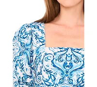 Parker Women's The Lona Printed Blouson-Sleeve Blouse