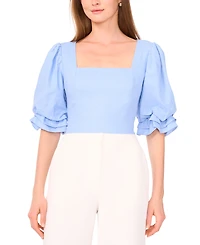 Parker Women's The Lona Square-Neck Blouson-Sleeve Blouse