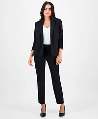 Ak Anne Klein Petite Notch-Collar Ruched-Sleeve Blazer
