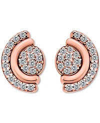 Giani Bernini Cubic Zirconia Pave Half Halo Stud Earrings Sterling Silver, Exclusively at Macy's